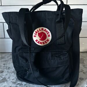 Fjallraven Black Backpack with Durable Fabric and Structured Design